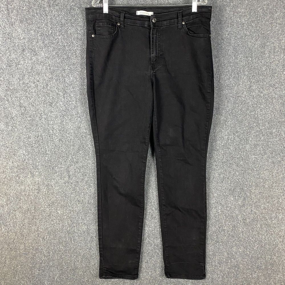 Eunina Jeans Women's 2XL Denim Black Stretch‎ Cotton Blend Mid Rise
